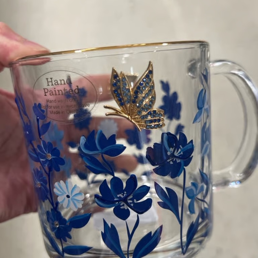 Hand painted glass mug !